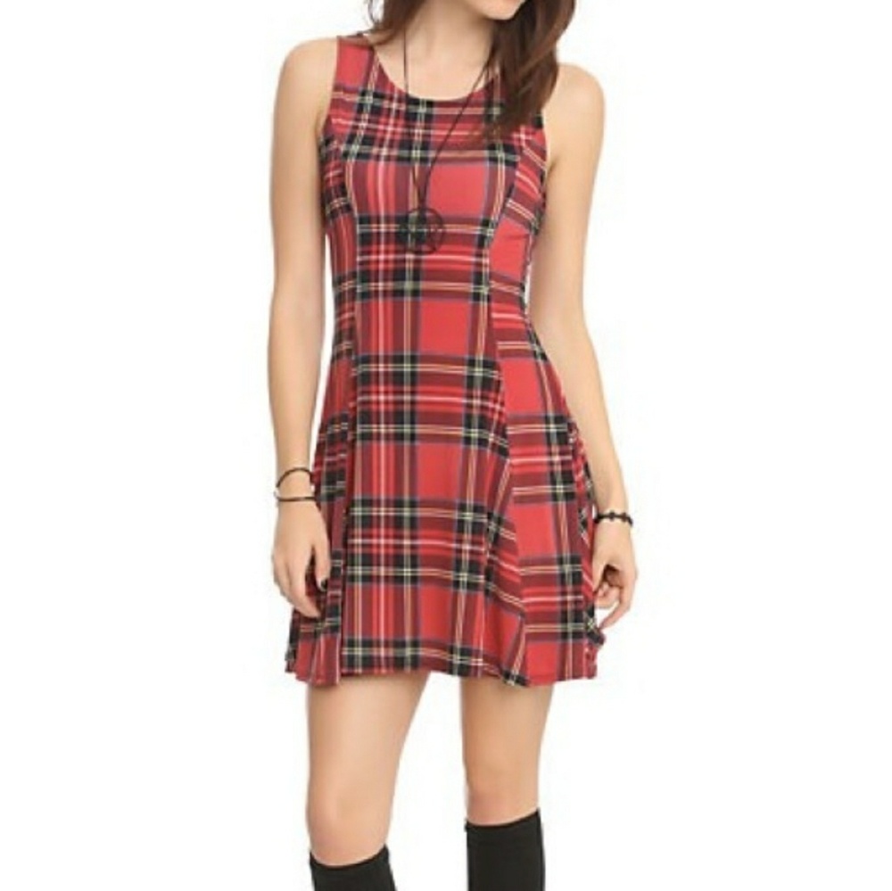 See You Monday red plaid dress from Hot Topic